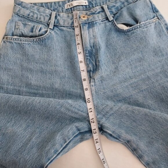 Zara Straight Leg High Waisted Rigid Ankle Jeans Size 8 - Picture 6 of 9